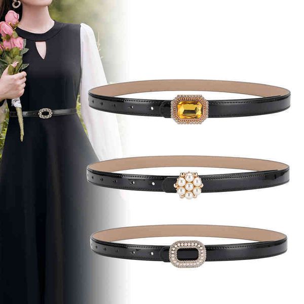 

belts fashion inlaid decorative patent leather belt women's korean fashion trouser dress net red, Black;brown