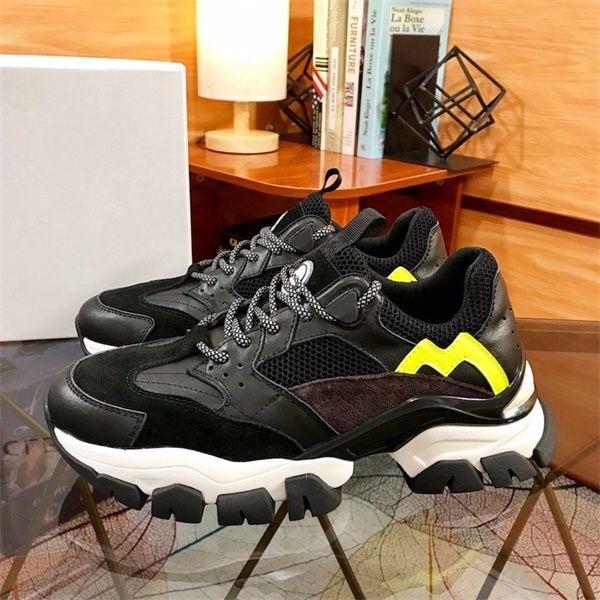 

2020 new leave no trace sneakers men women honeycomb knit shoes vintage platform low trainers calfskin leather casual shoes with box no37, Black