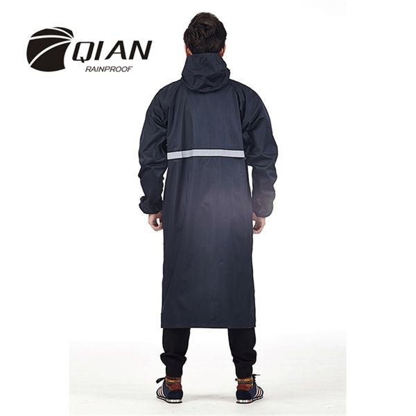 QIAN Frauen Männer Lange Regenmantel Wasserdicht Trenchcoat Einschichtige Regenmäntel Poncho Frauen Stadt Regenbekleidung Regen Getriebe 210320