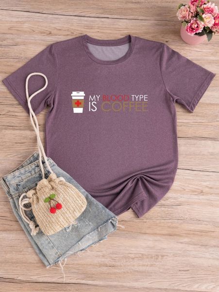 

plus coffee & slogan graphic tee h4qv#, Black