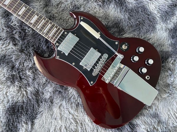 

chinese electric guitar s g brown color 6 strings mahogany body and neck