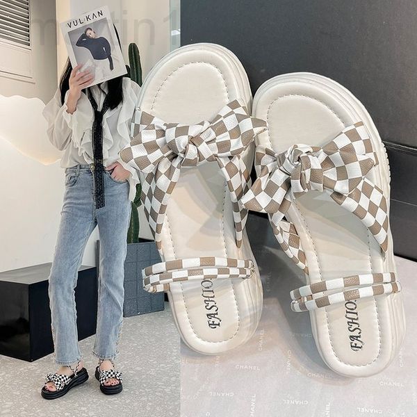 

slippers designer thick soled sandals women wear 2022 new student fashion roman thick muffin in summer and two beach shoesuj6a, Black