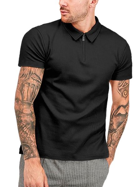 

men quarter zip polo shirt q9cu#, White;black