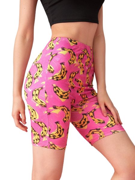 

x tanya dim banana print biker shorts l2im#, White;black