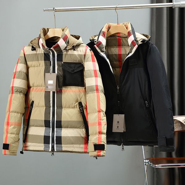 Designer de jaqueta masculina Jaquetas de puffer de inverno Down Coat algodão Windbreaker Duck Down grossa quente de alta qualidade Parka Black Silver Casual Moda Casual