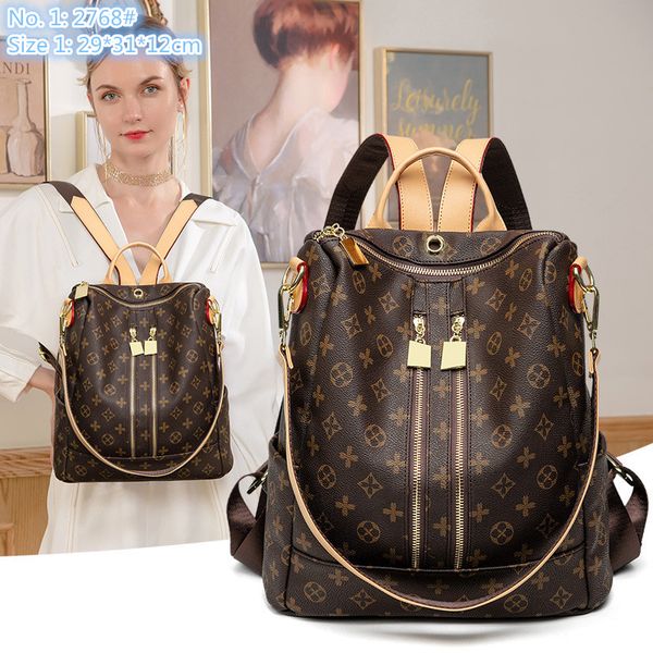 

whole factory ladies shoulder bag simple joker printed backpack elegant classic retro contrast leather handbag trend gray colo184a