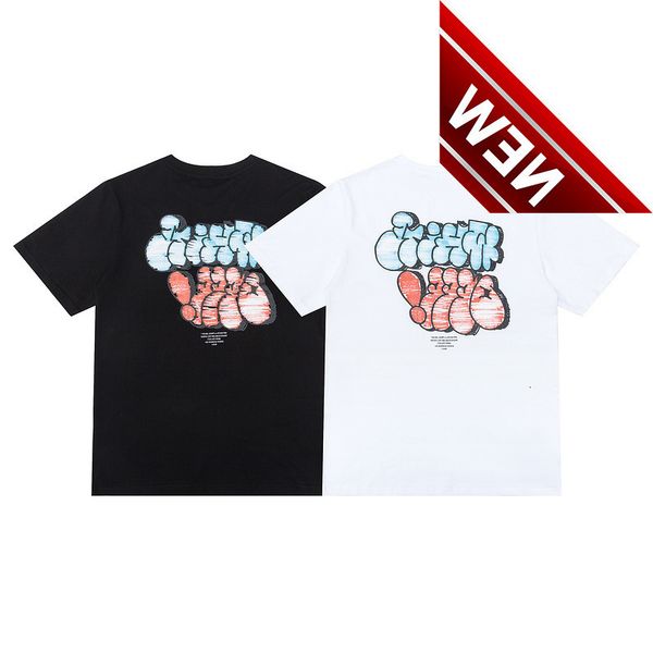 

50%discount style off chao white brand spring and summer back children's fun fat letter graffiti short sleeve t-shirt for lovers factor, White;black