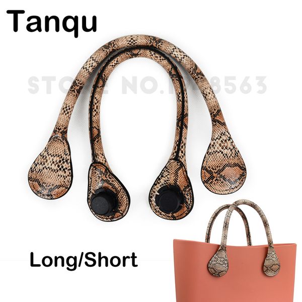 

tanqu long short faux snakeskin snake skin handle for obag pu leather straps for o bag standard mini ochic o chic accessoires 220325, Black
