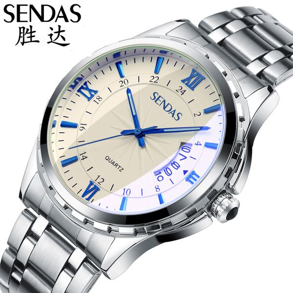 

2022 net popular watch men's waterproof quartz luminous fashion watch a8, Slivery;brown