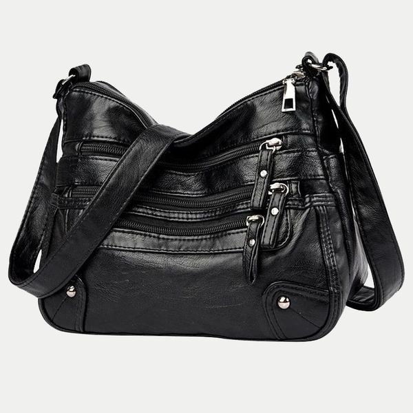 

women's soft leather shoulder bags multi-layer vintage crossbody bag luxury designer female handbag and purse 220512