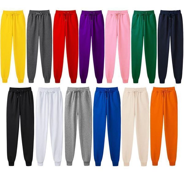 Pantaloni da uomo 2022 Pantaloni autunnali e invernali Casual Fleece Sport Jogging 14 colori Ladies Fitness Training Sport