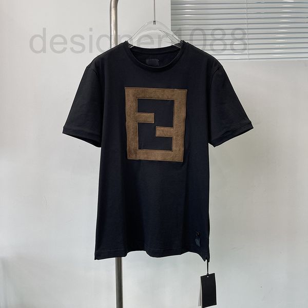 

women's hoodies & sweatshirts designer correct version fd home double f deer fur embroidered letters short sleeve t-shirt simple half s, Black