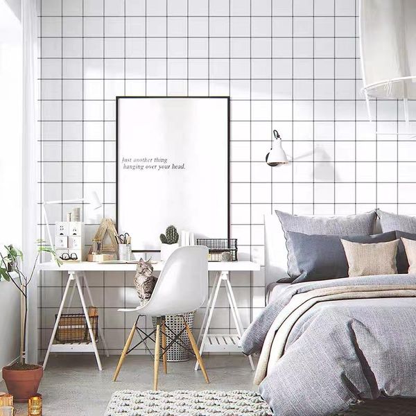 Duvar Kağıtları PVC Kendinden yapışkanlı su geçirmez duvar kağıdı modern basit yatak odası oturma odası duvar kağıt banyo mutfak 3 d ev dekor