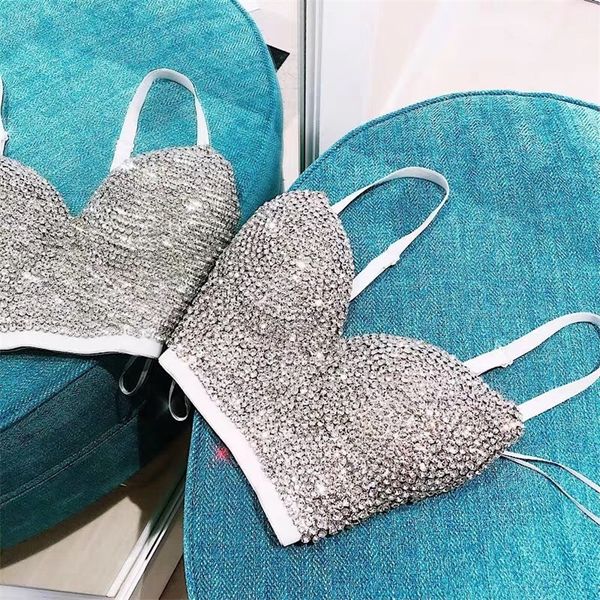 

corset bustier crop rave outfit festival clothing female silver glitter s for women summer 220423, White