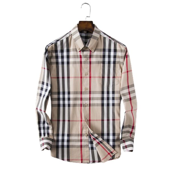 

mens dress casual shirts luxury high-end slim silk t-shirt long sleeve casual business clothing plaid brand #03, White;black