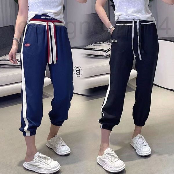 

women's pants & capris designer korean version patchwork letter waist sports pants women's new autumn 2022 drawstring casual loose, Black;white