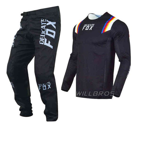 

cycling suitdelicate fox jersey pants mx combo motocross outfit mountain bicycle offroad gear set enduro tv utv suit black kits men, Gray