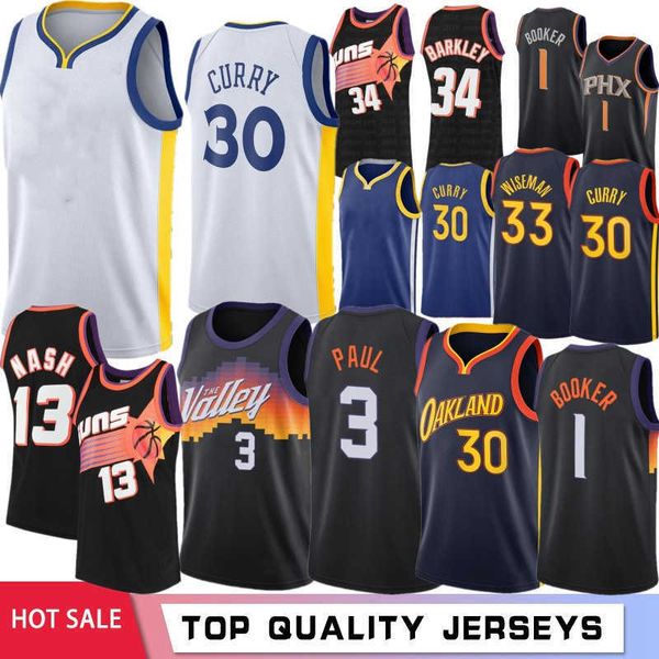 

stephen 30 curry men basketball jerseys deandre 22 ayton devin 1 booker steve 13 nash charles 34 barkley 2022 camisetas de baloncesto, Black;red