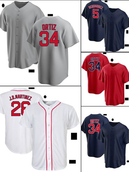 

baseball jerseys anti shrink quick dry 34 ortiz 28 j.d.martinez 5 hernandez base ball jersey sunmmer sport t shirt running shirts red white, Blue;black