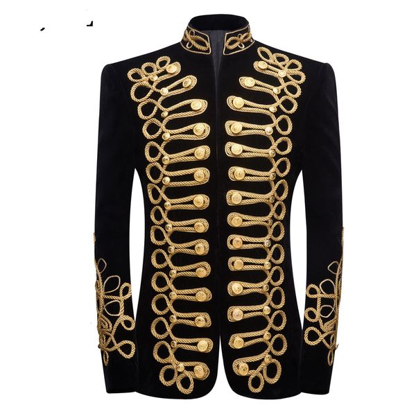

men's suits & blazers high-quality stand collar velvet heavy industry positioning embroidered suit coat court gentleman performance dre, White;black
