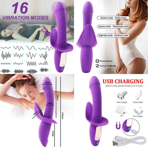 Nxy Vibratoren G-Punkt-Kaninchen-Vibrator, Sexspielzeug für Erwachsene, zur Stimulation der Klitoris, mit 16 Vibrationsmodi, Dual-Motor, für Frauen, Paare, wiederaufladbar, 220505
