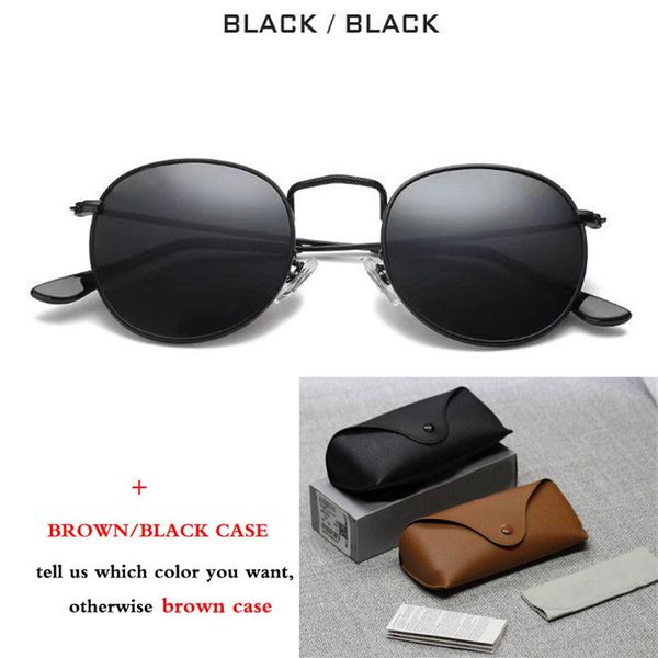 

new classic round metal style sunglasses men women vintage retro sun glasses oculos de sol with brown case253t, White;black