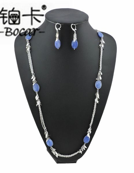 

fashion necklace and earrings set for women new natural onyx stone ss-n-0001, Silver