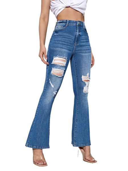

ripped bootcut jeans g7tq#, Blue