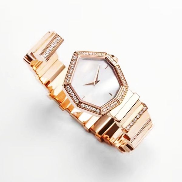 

popular women's quartz watch fashion 33 mm stainless steel gold watch plate waterproof personality girl snake diamond moissanite 2022 t, Slivery;brown