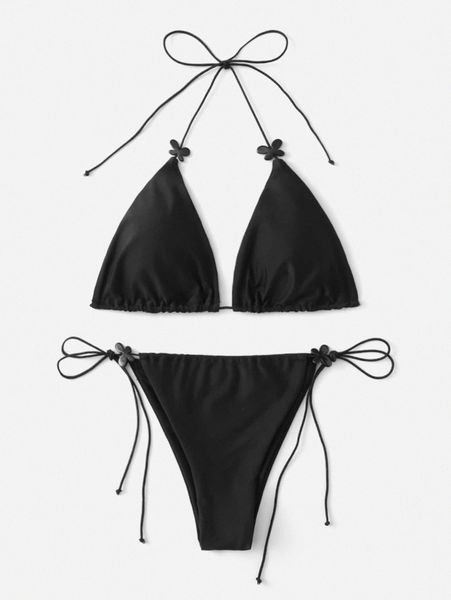 

butterfly halter triangle bikini swimsuit r2ui#, White;black