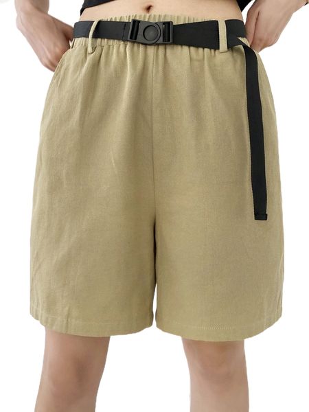 

dazy slant pocket belted shorts h2dy#, White;black