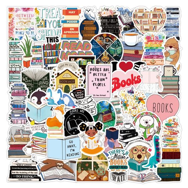 

50pcs reading book stickers inspiring study hard sticker graffiti kids toy skateboard car motorcycle bicycle sticker decals wholesale