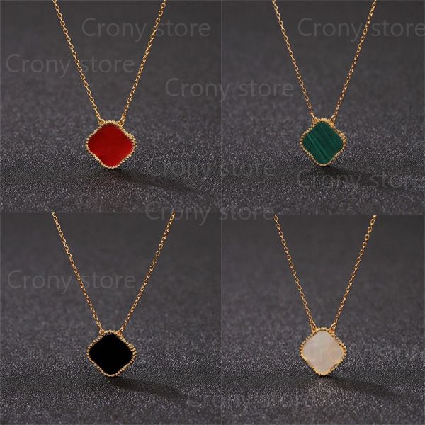 

classic 6 color four leaf clover necklaces pendants motherofpearl stainless steel plated 18k for womengirls engagement jewelry 1559415, Silver