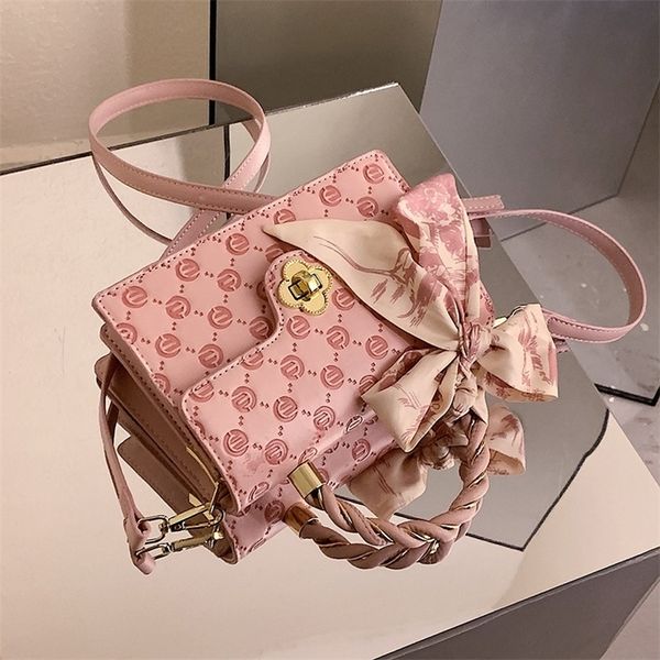 

hong kong small new autumn and winter embossed pink square fashion atmosphere portable diagonal span bmlx clearance outlet sale