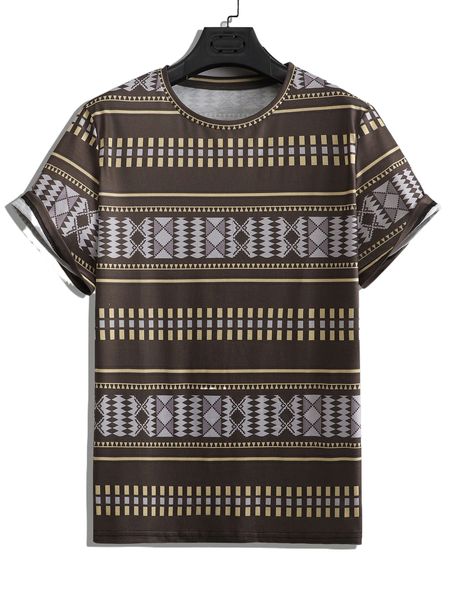 

men geo print tee l1dy#, White;black