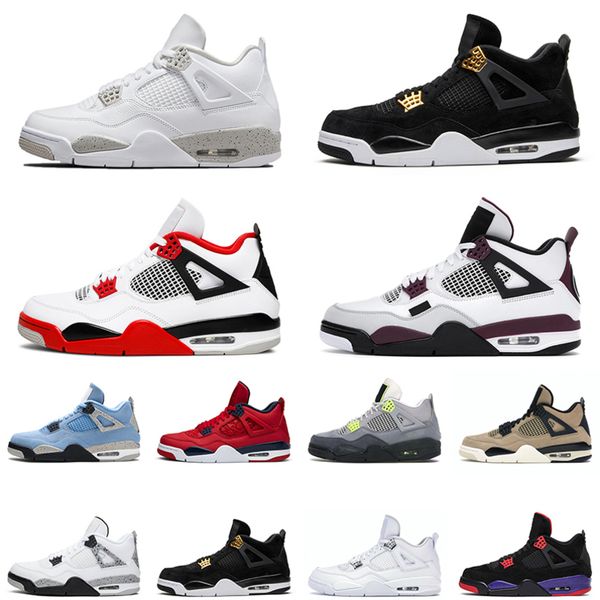 

4 basketball shoes 4s white oreo university blue black cat fire red mens womens trainer sports sneakers