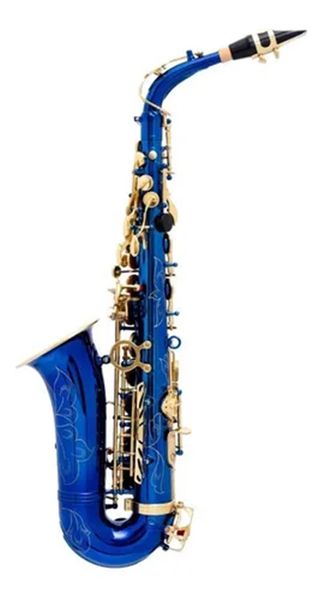 

eb blues lacquered brass alto saxophone with golden with high f# key foldable bass key