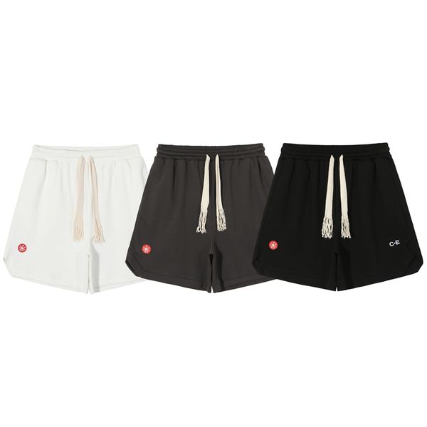 

shorts drawstring men women 1 quality pockets terry cotton solid breeches, Black