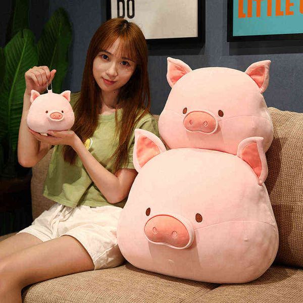 CM Kawaii Pink Pig Head Plush Toys Beautiful Squishy Piggy Plicgy Soft Animal Colls Девушки для девочек рождественские подарки J220704