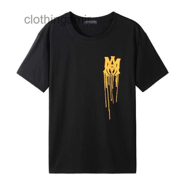 

european and american designer amirss shir 2022 fashion t-sir trend leered prin slim fi men's black #2234 rt81, White;black