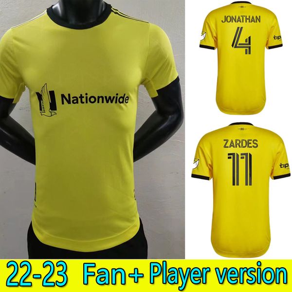 

2022 2023 columbus soccer jerseys crew player version 22 23 home jonathan nagbe zardes zelarayan football shirts artur miguel etienne p.sant, Black