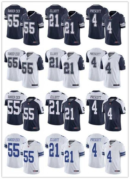 

men jersey mens womens youth dallas''cowboys''21 ezekiel elliott 4 dak prescott 55 leighton vander esch white navy custo
