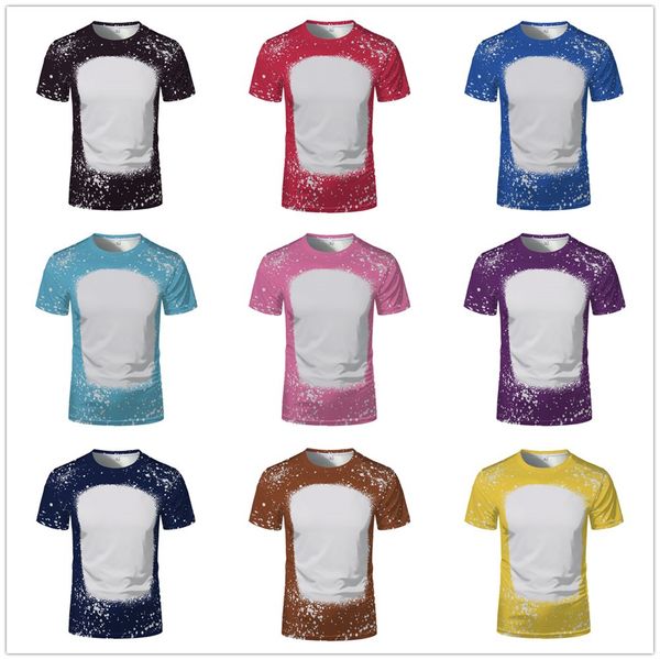 

multi colors sublimation bleached shirts party favor heat transfer blank bleach shirt polyester t-shirts us men women party supplies