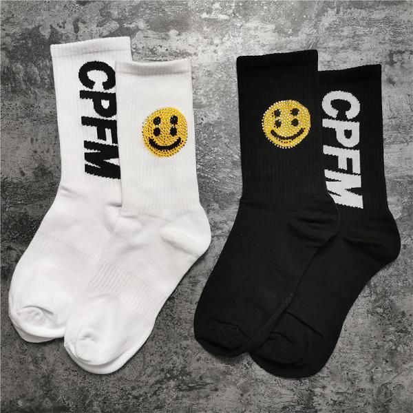 

22ss letter print socks men women 100% cotton socks high street four seasons, Black