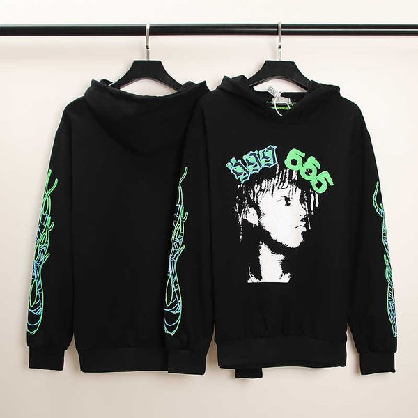 

autumn winter men's and women's fashion foam printing young thug 55555 sports hoodie coat m-xxl, Black