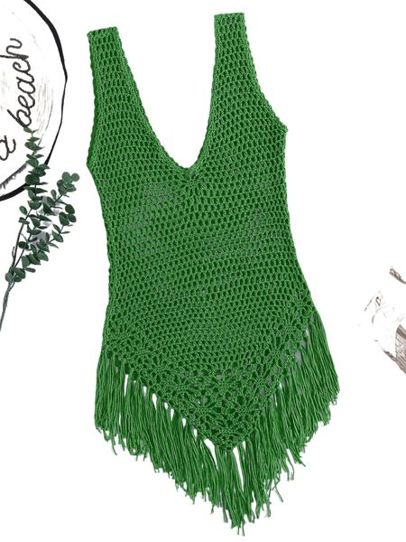 

hollow out tassel hem cover up i8es#, White;black