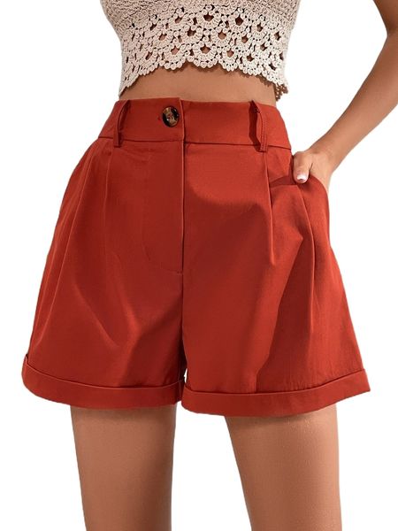 

fold pleated wide leg shorts 940h#, White;black