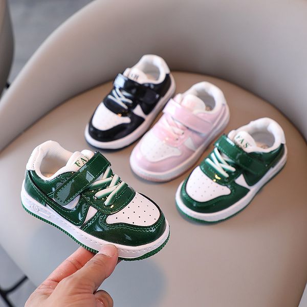 

designer sneakers kids shoes for boy girl sports green pink black white chunky low cows trainers boys and girls athletic outdoor sneakers ch, Black;red