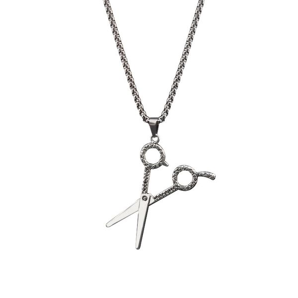 

pendant necklaces street hairdresser scissors men and women hip-hop sun necklace personality trendy hundred matching accessories, Silver
