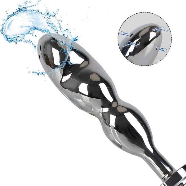 Rondella anale 5 fori Colonic Douche Ugello Clistere Pulizia Doccia Lavaggio vaginale Strumenti sessuali per coppie Dildo in metallo Prodotti per adulti L220711